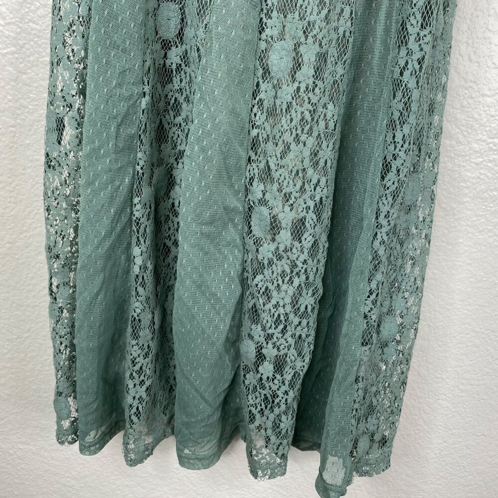Artistic Works By Lu Top Sleeveless Semi Sheer Lace Green Sz S Whimsy Fairy NWT - Picture 7 of 11